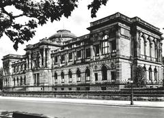 Facade of Städel Museum in Frankfurt am Main with classic architecture