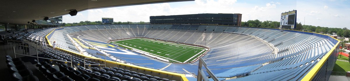Panoramic view of the renovated Michigan Stadium during a public open house on July 14, 2010