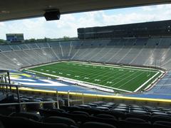 Renovated Michigan Stadium with new premium seating and press facilities during public open house in 2010