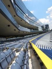 New east side structure at Michigan Stadium with premium suites, viewed from the first floor of Jack Roth Stadium Club during July 2010 open house