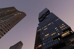 MahaNakhon Tower, 314 meters tall, second tallest skyscraper in Bangkok and Thailand in 2024