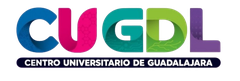 Centro Universitario del Guadalajara logo 2024 in red and black