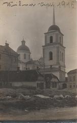 Vilnia street Duchaŭskaja with the Cathedral Church of the Holy Spirit in 1915