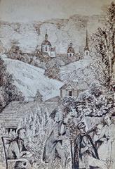 View of Vilnia Papłavy from Dukhau Monastery
