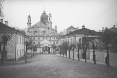 View of the Holy Trinity Church near the Duchaŭski Monastery on Vastrabramskaja Street in Vilnia