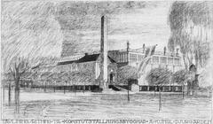 Architectural sketch of Liljevalchs Konsthall by Carl Bergsten