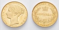 Sovereign gold coin from 1855 minted at Sydney Mint
