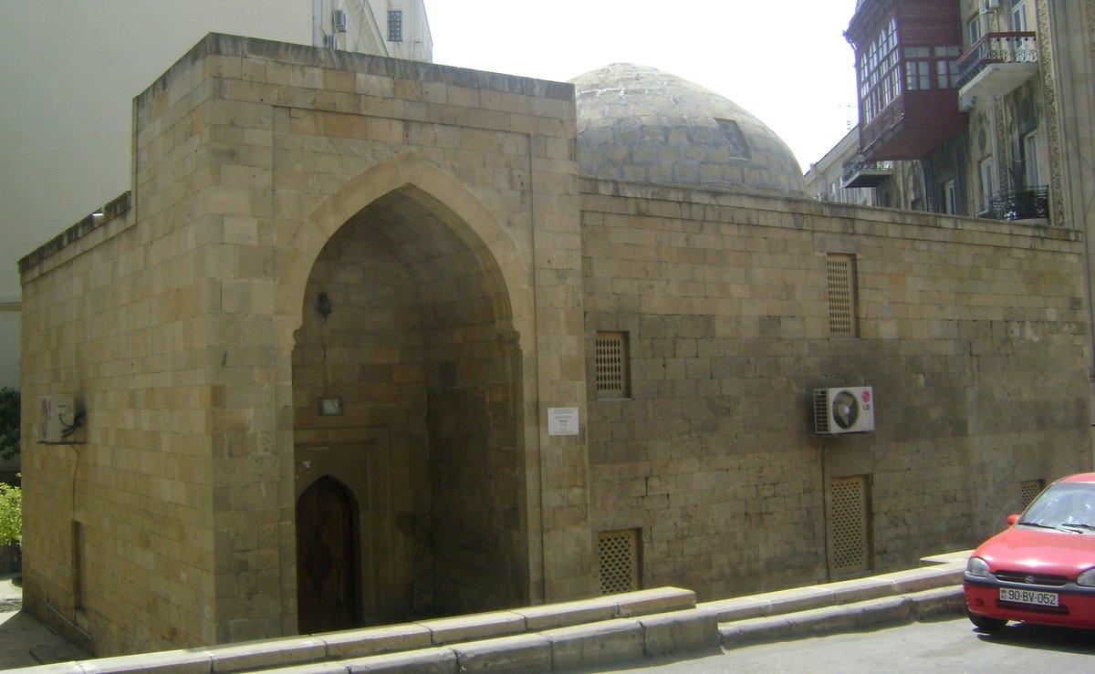 Small historic mosque in the Old City of Baku Azerbaijan from the 18th century