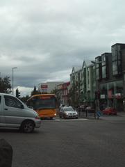 Reykjavik public bus on Line 3 to Hlemmur at Lækjargata street