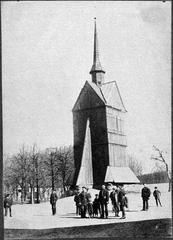 Wooden bell tower of Sankt Johannes Kyrka church in Sweden