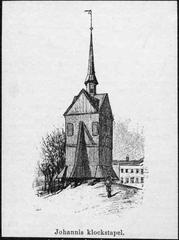 Historic bell tower of Johanne Church depicted in an 1885 illustration from Ny illustrerad tidning