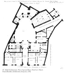 Ground floor plan of the Hôtel de Beauvais in Paris