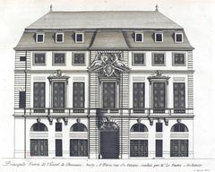 Detailed architectural engraving of the main entrance of Hôtel de Beauvais by Jean Marot