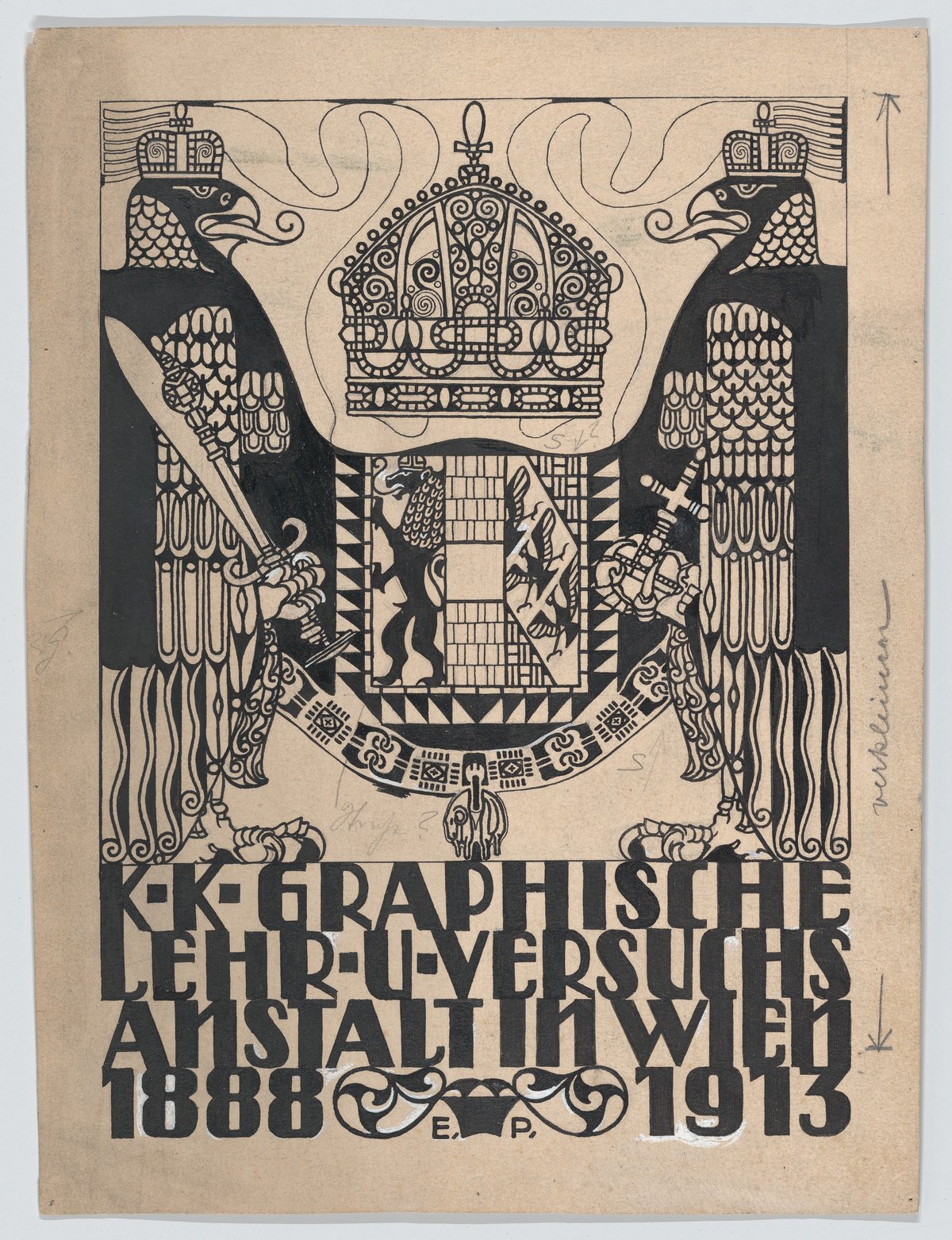 Cover design for the 25th anniversary publication of the Viennese Graphic Design School 1888-1913