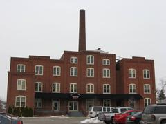 Front view of the historic Noblesville Milling Company Mill building in Noblesville, Indiana