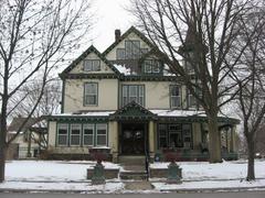 Front view of Dr. Samuel Harrell House, historic Victorian-style residence in Noblesville, Indiana