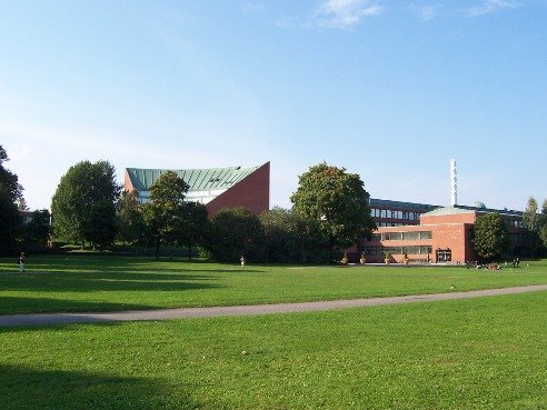Aerial view of Helsinki University of Technology campus in summer 2005