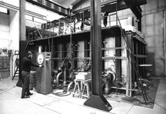 Fire technology laboratory at the Technical University of Helsinki with furnaces for combustion tests in 1972