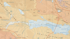 Map of the Sanhu Three Lakes region Qaidam Basin Qinghai China with Qarhan Playa and Taijinar lakes