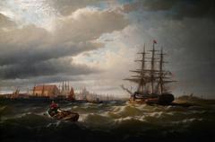 Packet-ship Thomas P. Cope arriving in Philadelphia harbor