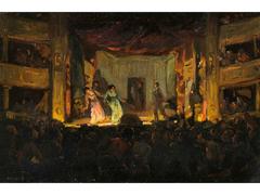View of Volkstheater San Francesco in Naples oil painting by Amandus Faure