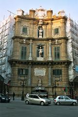 Baroque facade of Quattro Canti in Palermo at north-east corner
