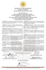 Declaration document of the Sacred Painting of Nuestra Señora de la Soledad de Porta Vaga as National Cultural Treasure by the National Museum of the Philippines