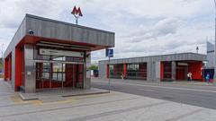 Mnyovniki metro station surface infrastructure in Moscow, June 2025