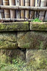 Traditional stone wall at Jufukuji Temple in Kamakura Kanagawa Japan