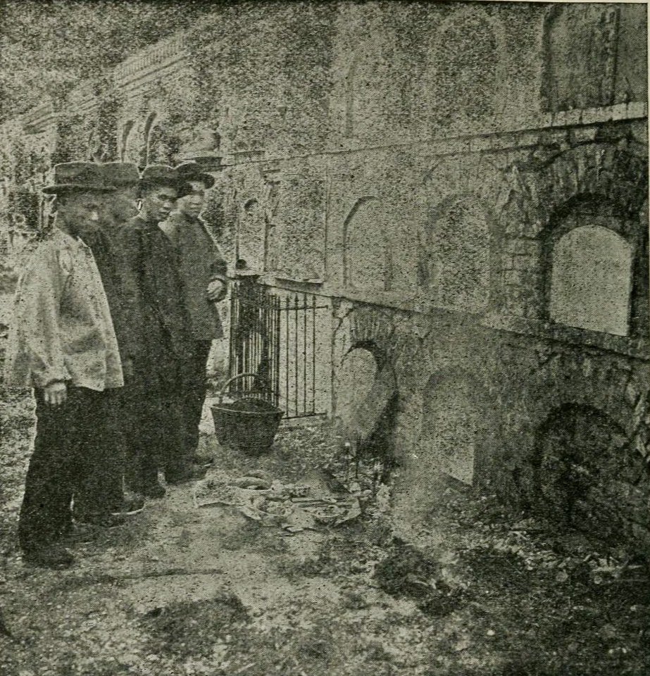 Chinese Funeral procession in St. Louis Cemetery, New Orleans, Creole community, circa 1910