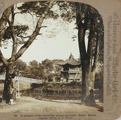 Hyangwonjeong pavilion on a pond with traditional Korean architecture and serene reflection in water
