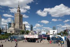 Patelnia entrance near Centrum metro station in Warsaw with modern architectural design
