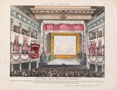 Theater in der Josefstadt festively decorated for a 1844 celebration in Vienna
