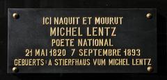 Newly restored plaque at the Michel Lentz Homestead in the Lower Street of Luxembourg City