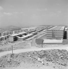 Aerial view of a new residential neighborhood featuring housing buildings and roads in Nazareth, Galilee, Israel
