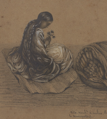 Rita, a shoe seller in Valparaiso, depicted by Adele de Dombasle, showing a woman selling shoes