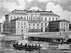 Fria Konsternas Akademi building in Stockholm around 1850