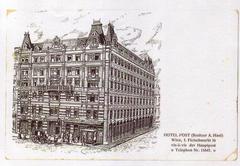 Hotel POST Vienna card where papa-Stauros Tsamis stayed