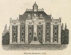 Historical illustration of Biblioteka Załuskich library in 1745