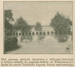 Wall of the right wing courtyard of the former Załuski Library building