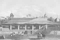 Diwan-i-Khas or Hall of Private Audience at Red Fort, Delhi, circa 1858, historic engraving from The History of the Indian Mutiny