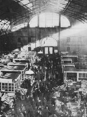 Interior of Hala Mirowska market hall in Warsaw during the interwar period