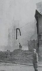 Blowing up of Hale Mirowskie trade halls in Warsaw during 1944 Warsaw Uprising by German demolition unit