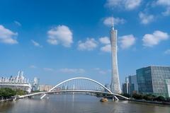 Hai Xin Bridge in Guangzhou at sunset