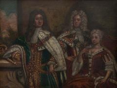 Portrait of King George I with King George II and Queen Caroline