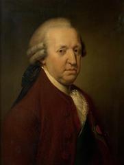 Portrait of Prince Charles Edward Stuart wearing a blue sash and red coat