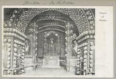 Interior of the Nibbiakapel chapel in Valletta showing detailed religious elements