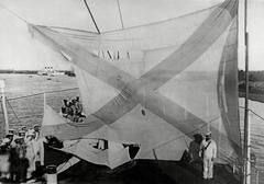 Rear flag of cruiser Aurora after the Battle of Tsushima