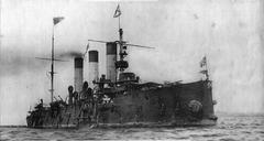 Imperial Russian cruiser Avrora docked in Manila harbor in June 1905