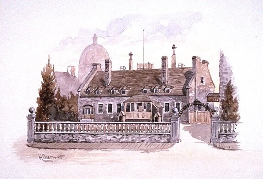 Watercolour painting of Chateau De Ramesay in Montreal